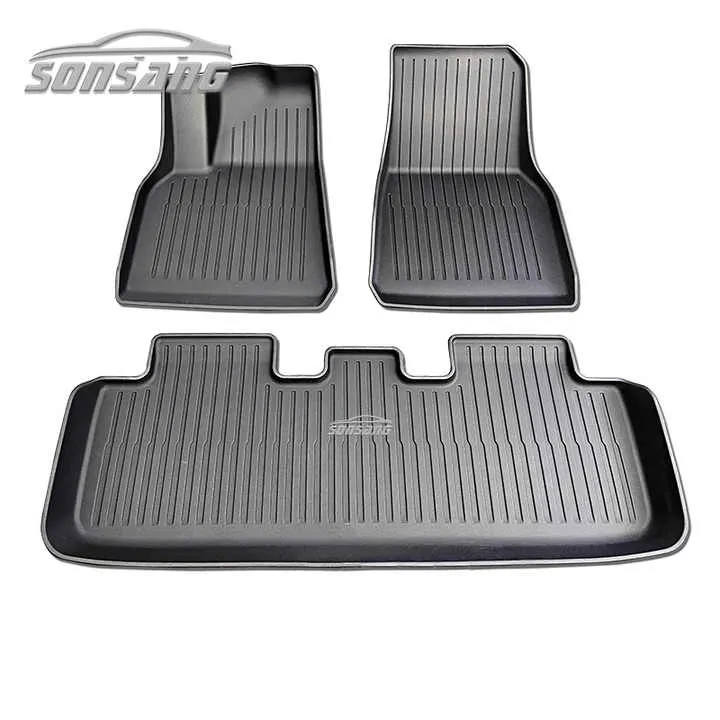 سجادات سيارة سونسانج جوانجزو من مصنع TPE سجادات أرضية سيارة لسيارة تسلا موديل Y 5d Sunsang Guangzhou Car Mats Factory TPE Car Floor Mats for Tesla Model Y 5d