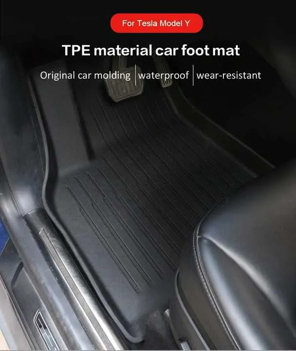 سجادات سيارة سونسانج جوانجزو من مصنع TPE سجادات أرضية سيارة لسيارة تسلا موديل Y 5d Sunsang Guangzhou Car Mats Factory TPE Car Floor Mats for Tesla Model Y 5d