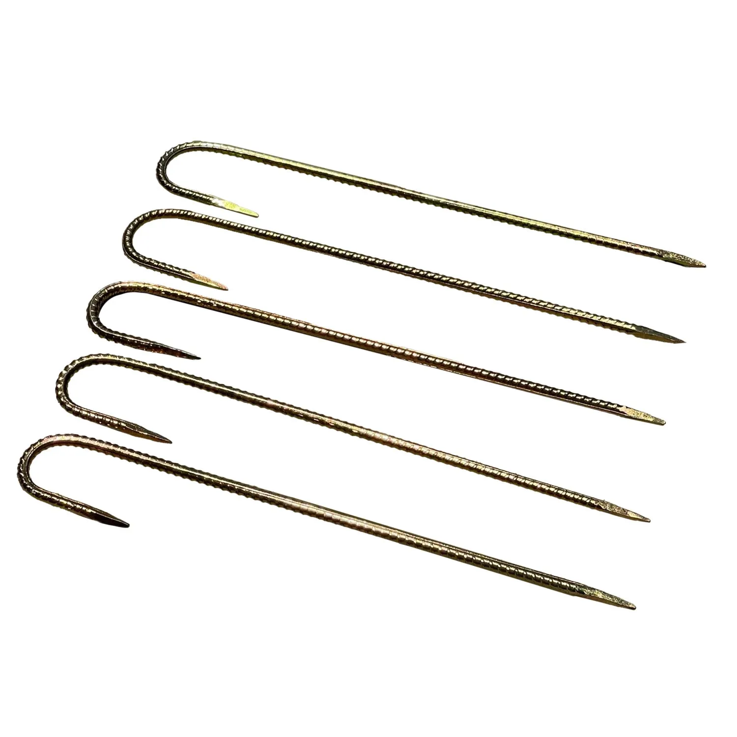 16" J Hook Rebar Stakes - Galvanized Steel - 5/16" Diameter