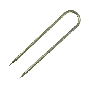 16" U Shaped Rebar Stakes - Galvanized Steel - 1/2" Diameter (#4 Rebar)