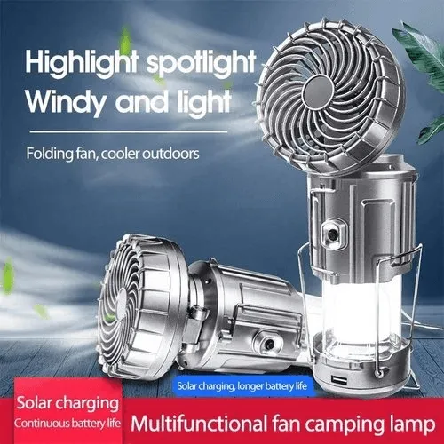 2025 Hot salePortable LED camping lantern with fan