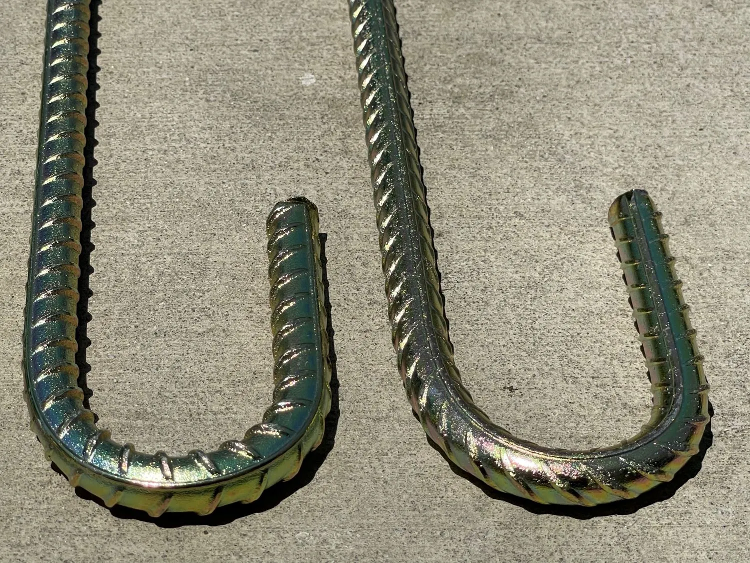 24" J Hook Rebar Stakes - Galvanized Steel - 1/2" Diameter (#4 Rebar)