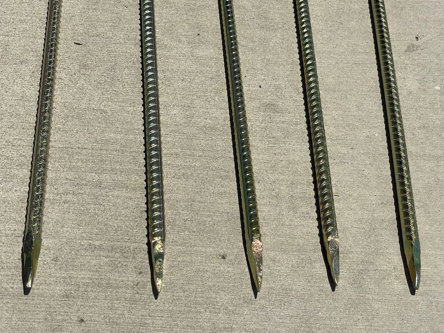 24" J Hook Rebar Stakes - Galvanized Steel - 1/2" Diameter (#4 Rebar)