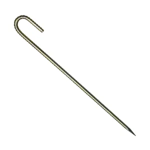 24" J Hook Rebar Stakes - Galvanized Steel - 1/2" Diameter (#4 Rebar)
