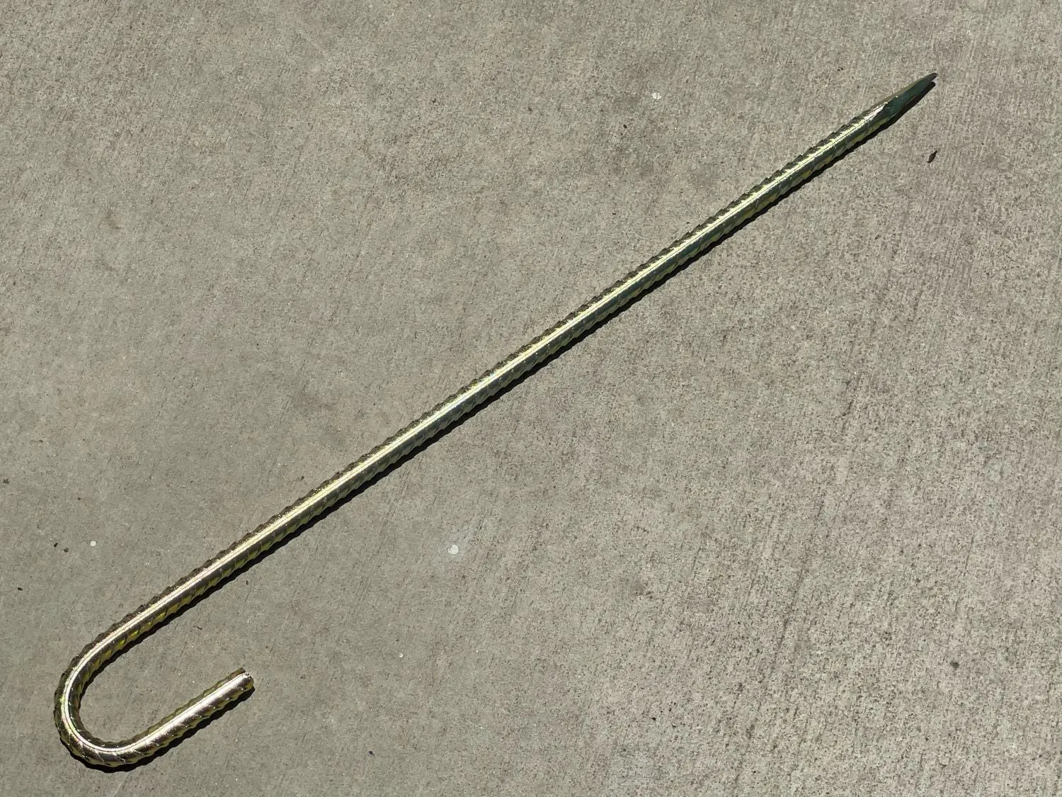 24" J Hook Rebar Stakes - Galvanized Steel - 1/2" Diameter (#4 Rebar)