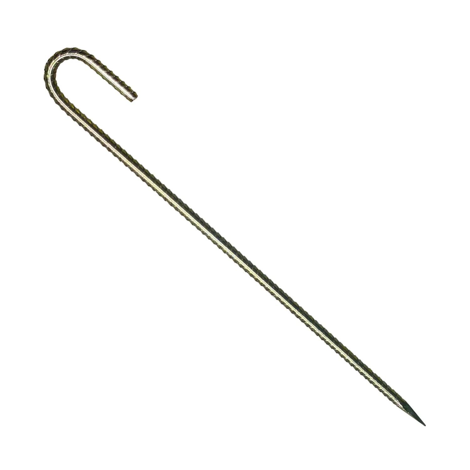 24" J Hook Rebar Stakes - Galvanized Steel - 1/2" Diameter (#4 Rebar)