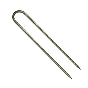 24" U Shaped Rebar Stakes - Galvanized Steel - 1/2" Diameter (#4 Rebar)