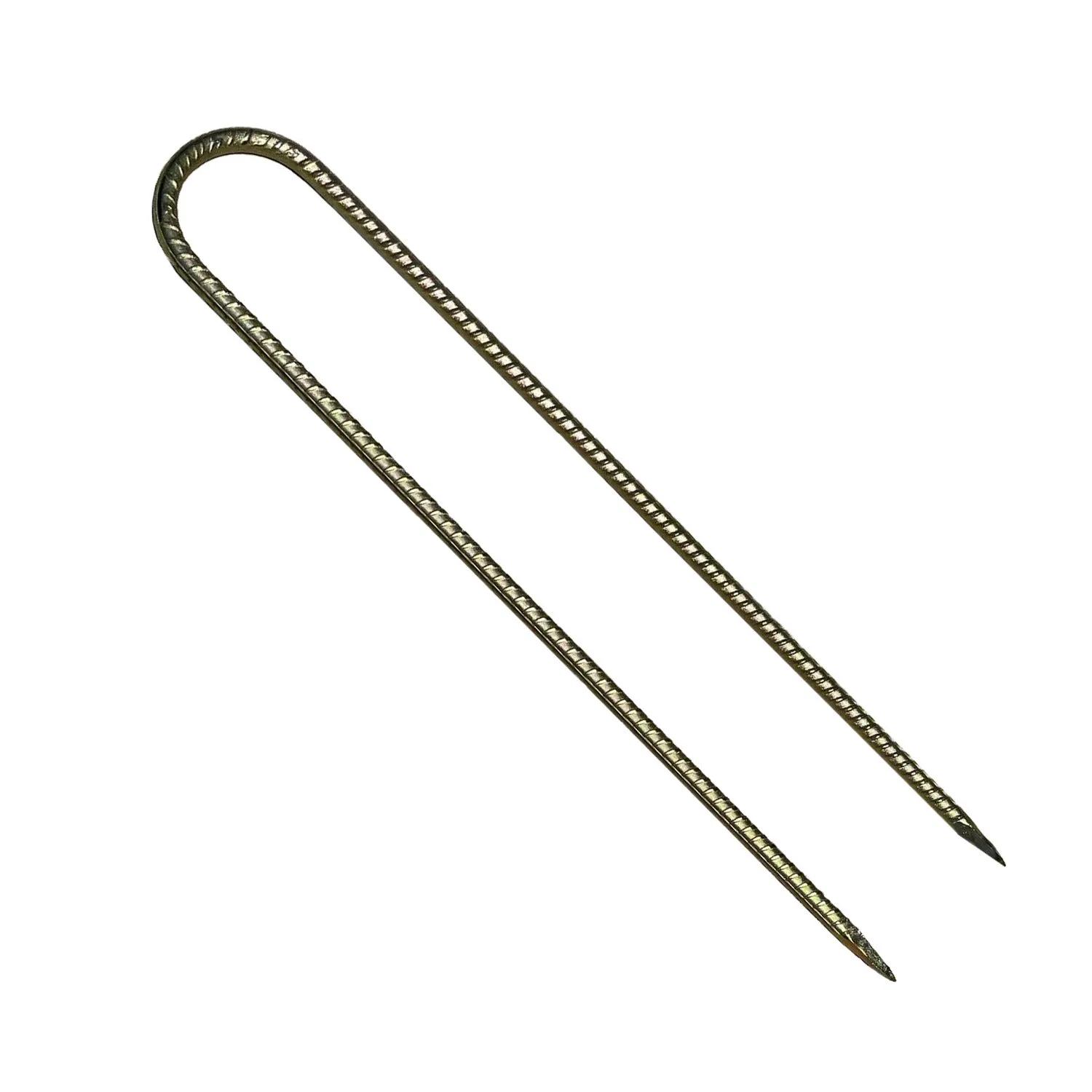 24" U Shaped Rebar Stakes - Galvanized Steel - 1/2" Diameter (#4 Rebar)