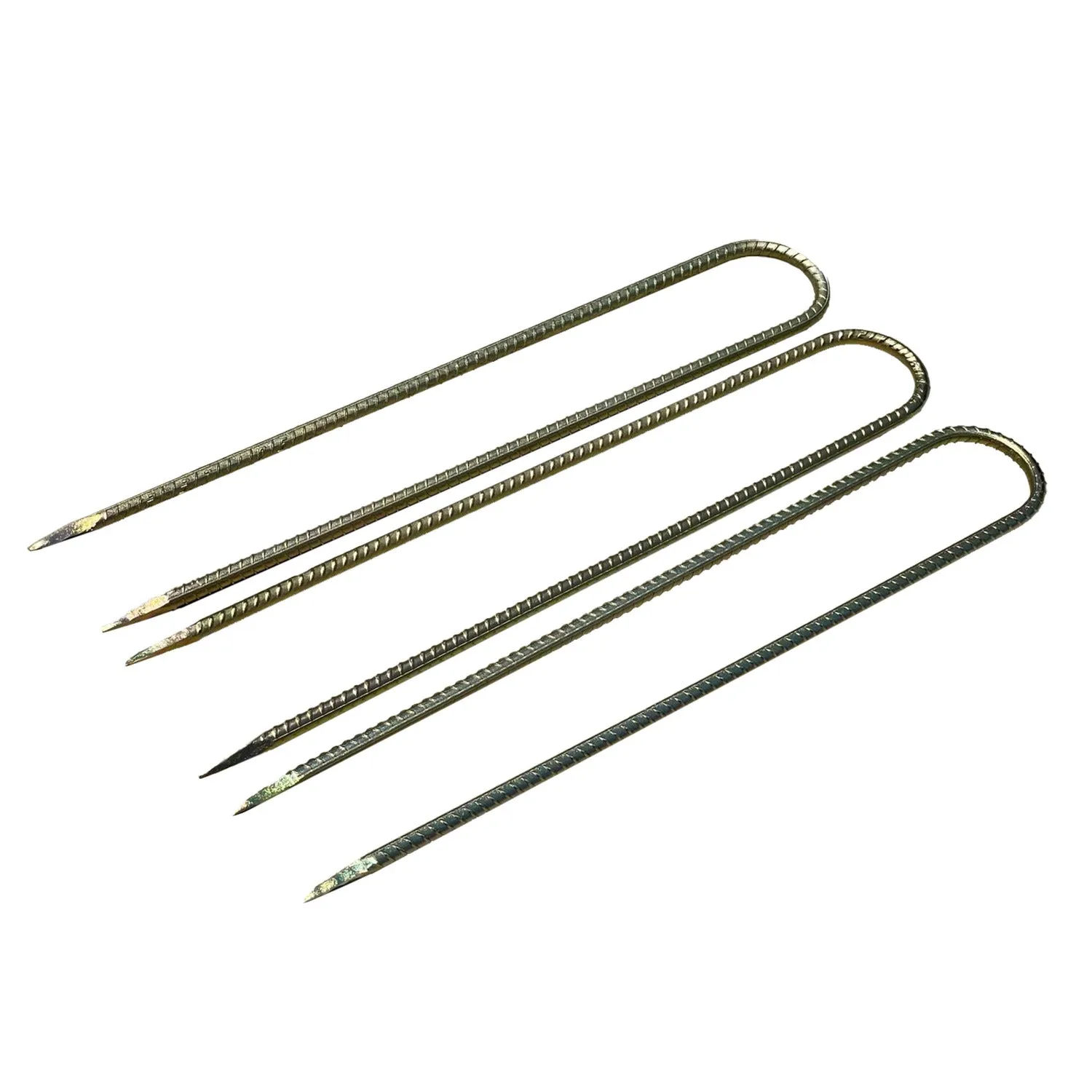 24" U Shaped Rebar Stakes - Galvanized Steel - 1/2" Diameter (#4 Rebar)