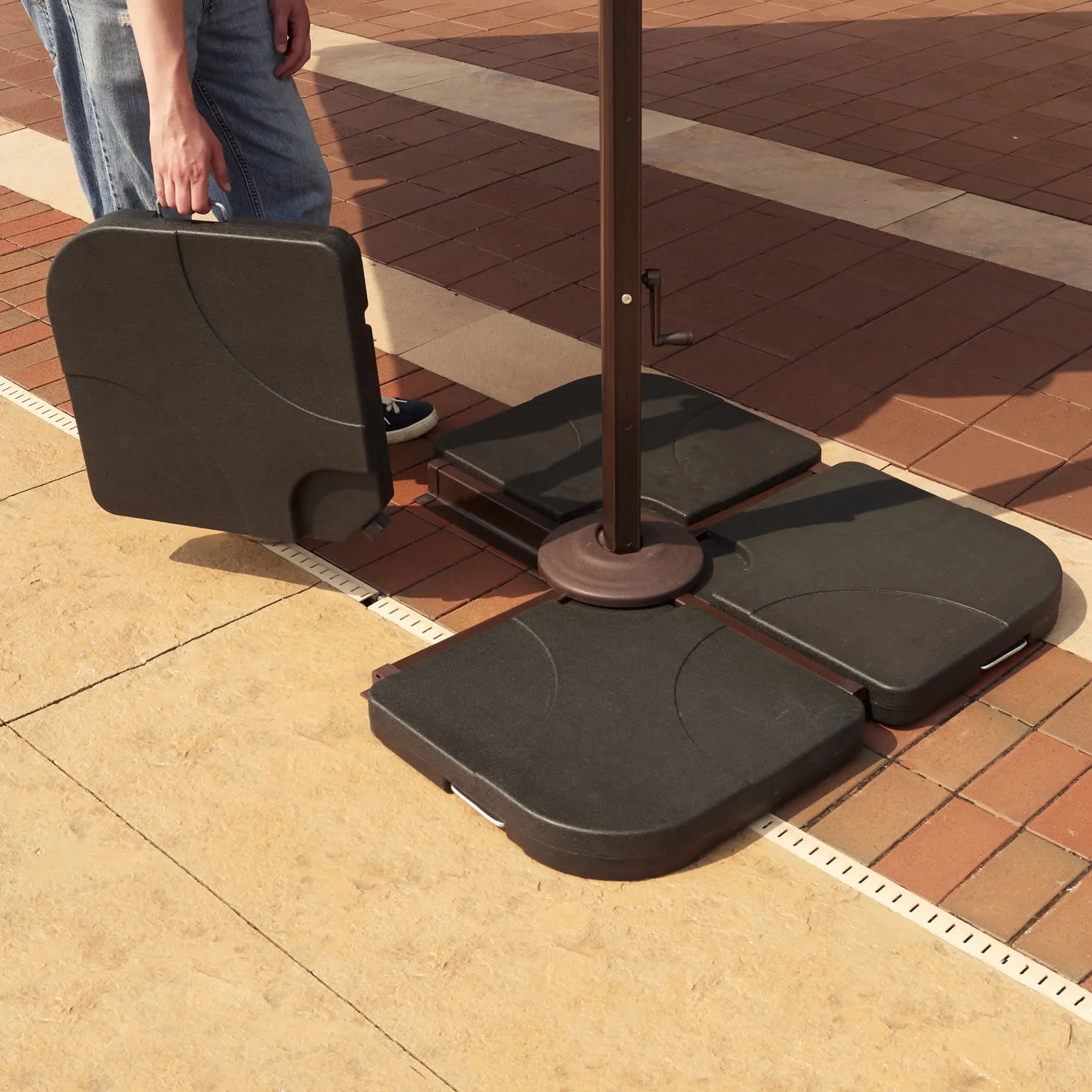(4) 35-lb Resin Umbrella Base Weights in Black