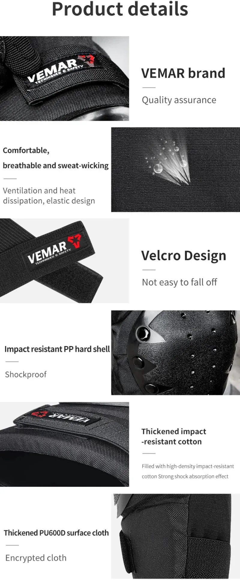 4Pcs/Set Classic and Fashion VEMAR S-183 Motocross Protective Gear Anti-fall Moto Motorcycle Motorcyclist Knee Pads Elbow Pads