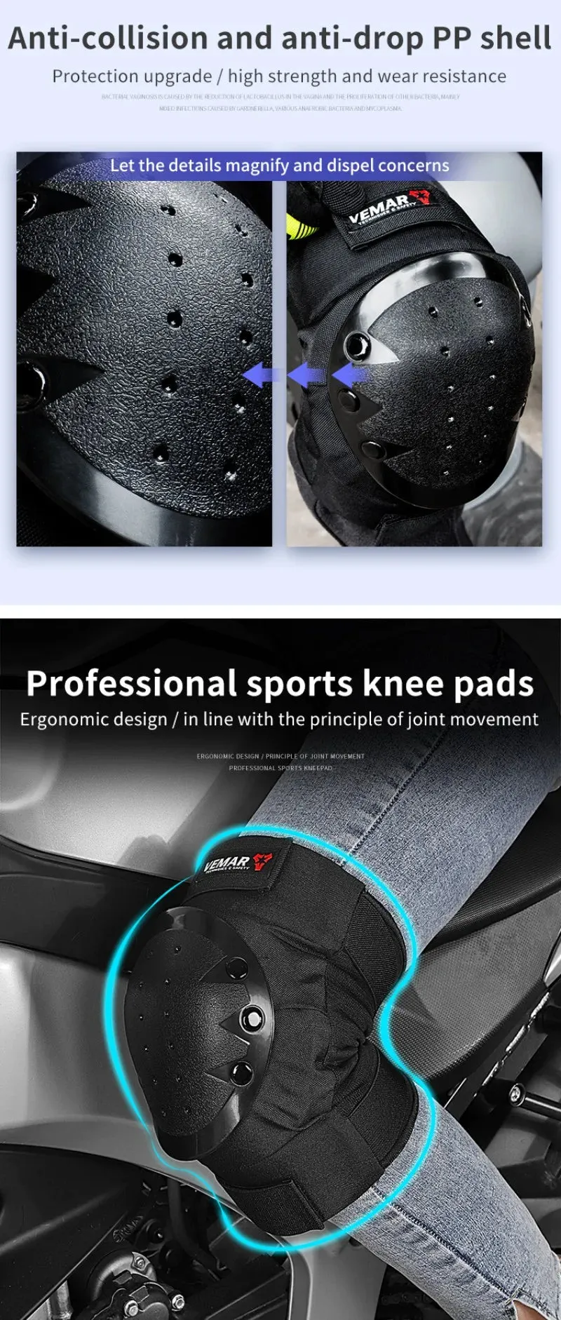 4Pcs/Set Classic and Fashion VEMAR S-183 Motocross Protective Gear Anti-fall Moto Motorcycle Motorcyclist Knee Pads Elbow Pads