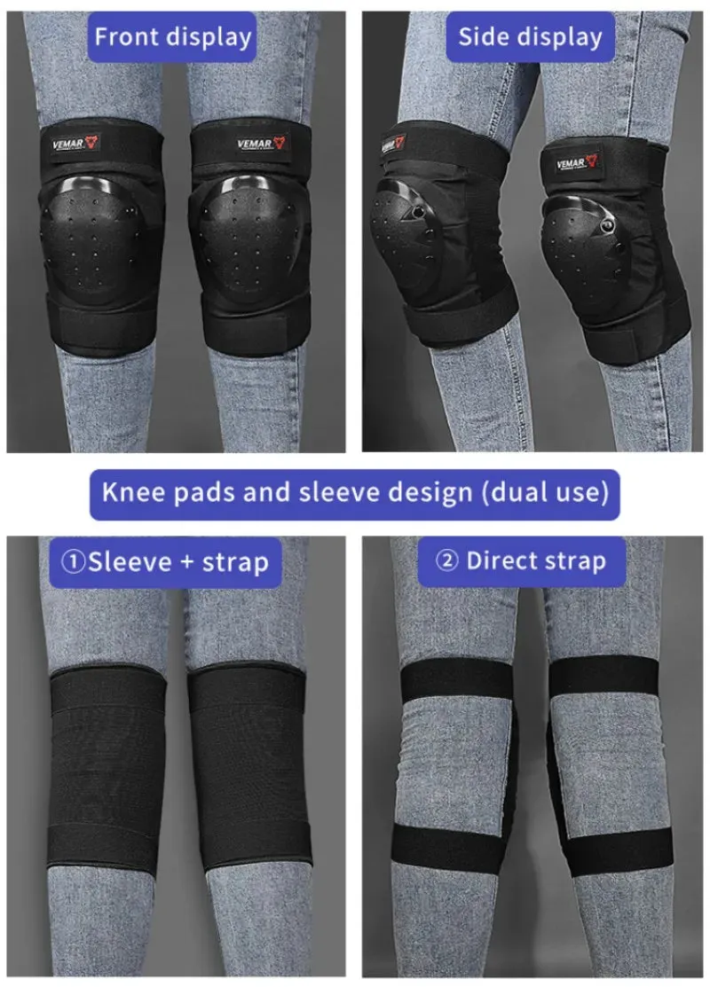 4Pcs/Set Classic and Fashion VEMAR S-183 Motocross Protective Gear Anti-fall Moto Motorcycle Motorcyclist Knee Pads Elbow Pads