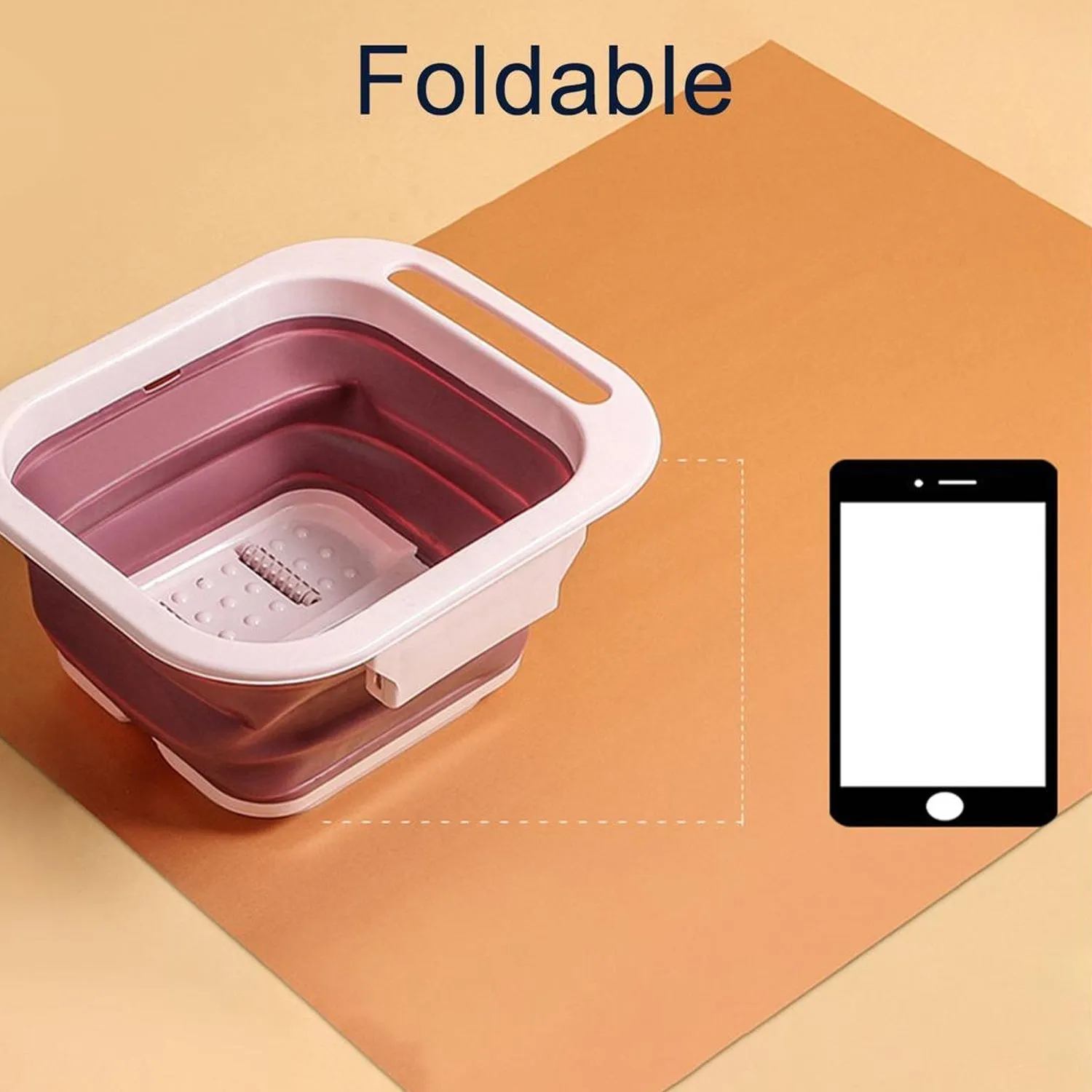 7389 Foldable Soaking Foot Massage Tub, Spa Basin, Bucket with Massage Roller, Suitable For Home Spa Pedicure Relieve Stress