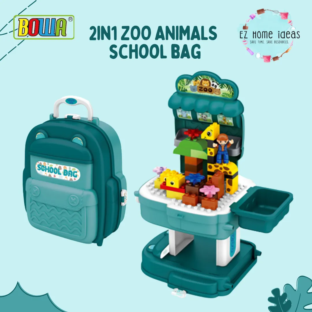 BOWA 2 in 1 Zoo Animals School Bag 3 