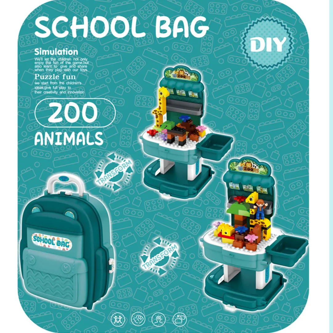 BOWA 2 in 1 Zoo Animals School Bag 3 