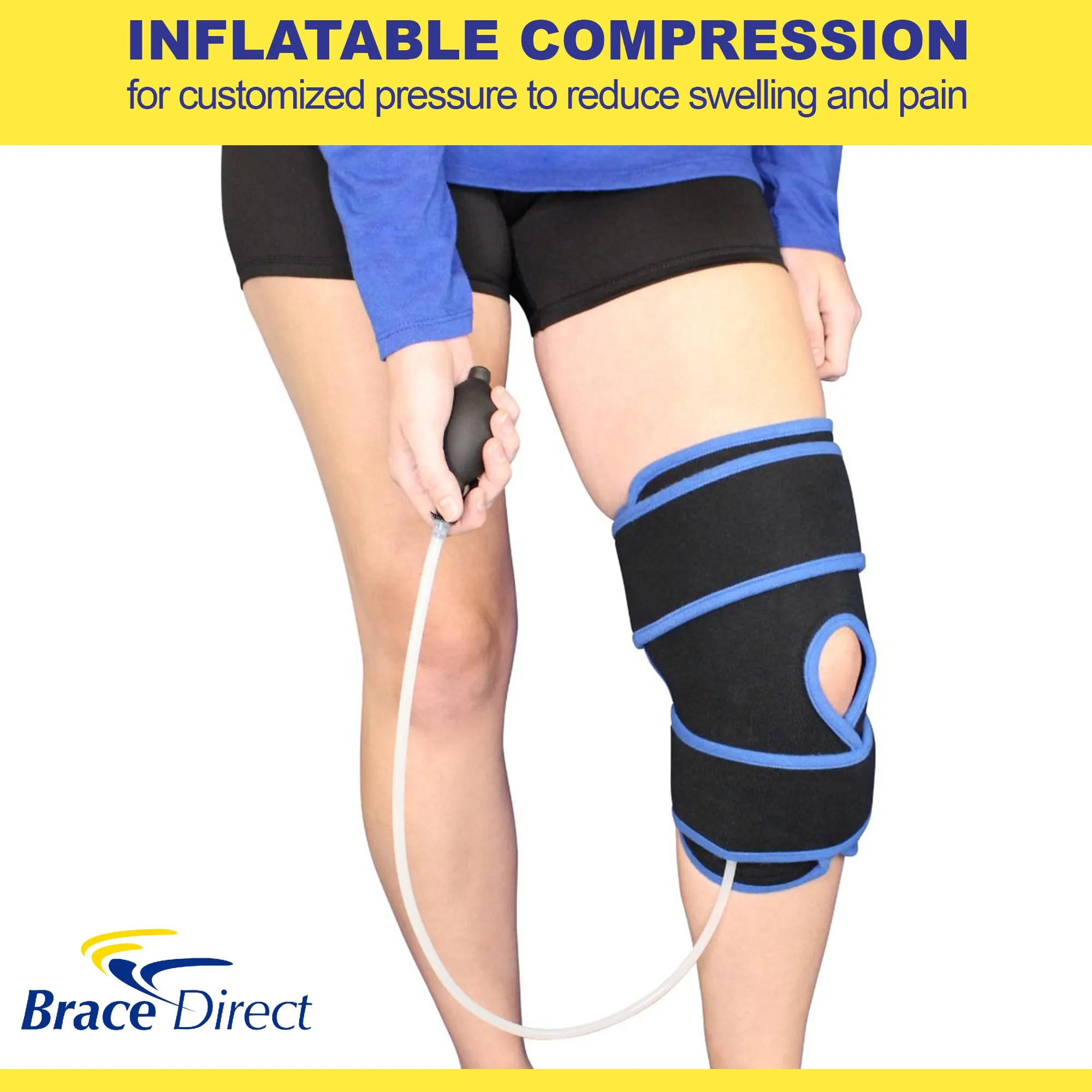 Brace Direct Knee Ice Pack Wrap with Compression - Professional Cold Therapy for Pain Relief & Recovery