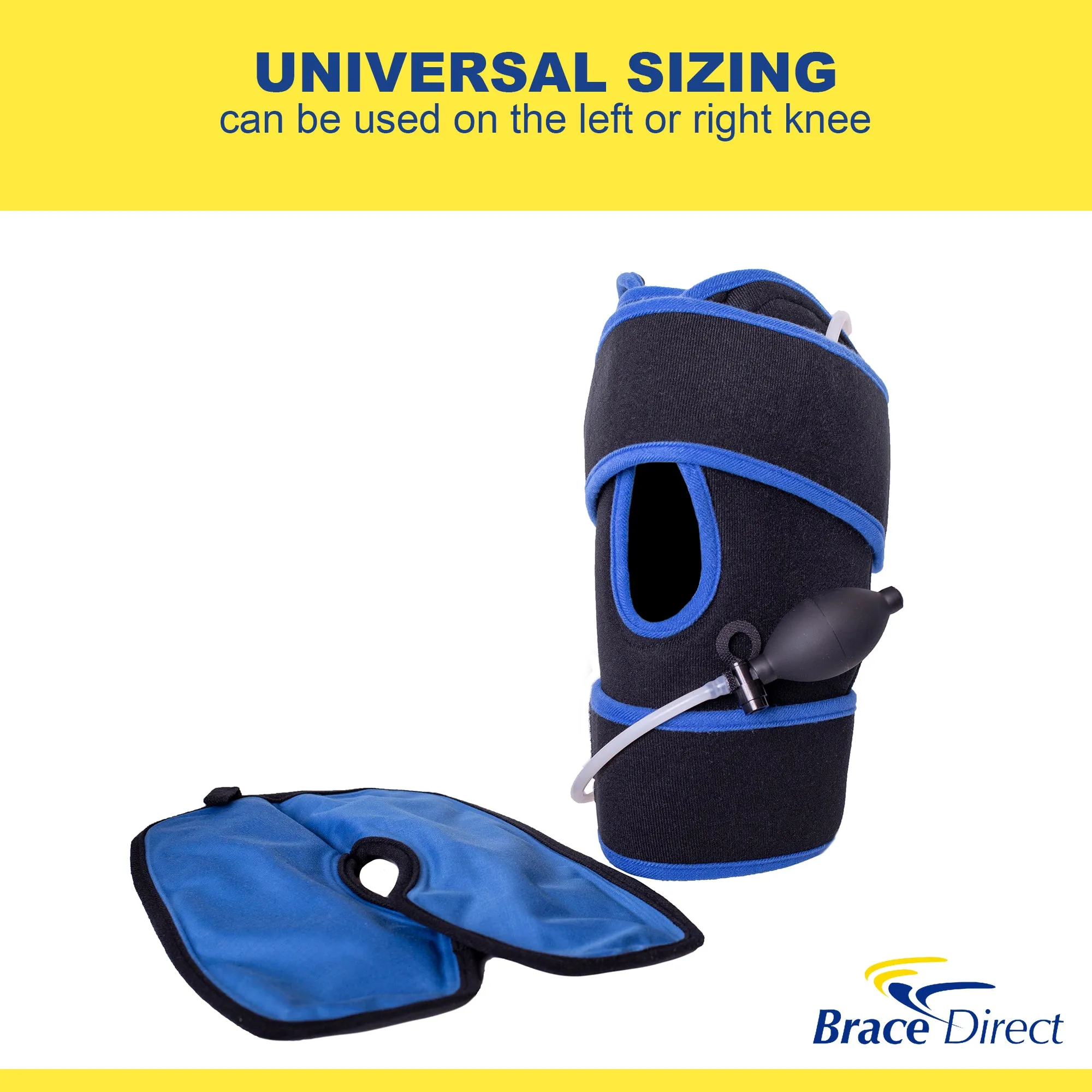 Brace Direct Knee Ice Pack Wrap with Compression - Professional Cold Therapy for Pain Relief & Recovery