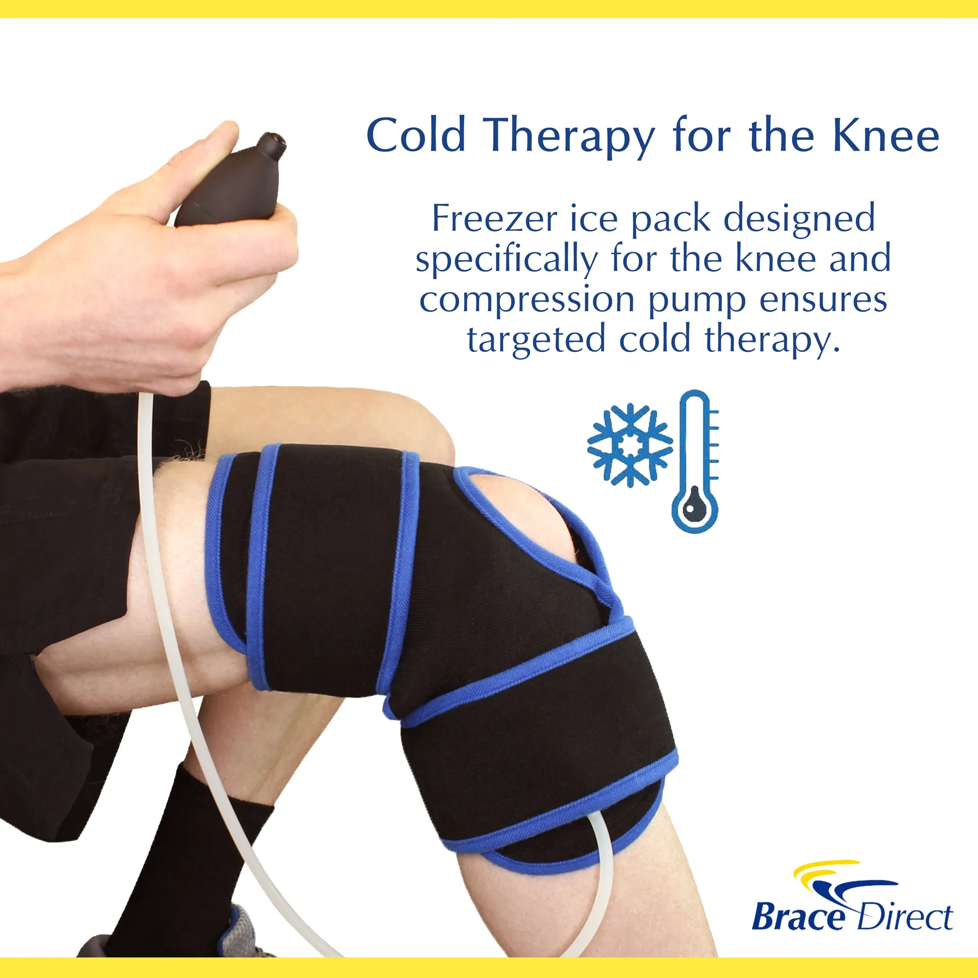Brace Direct Knee Ice Pack Wrap with Compression - Professional Cold Therapy for Pain Relief & Recovery