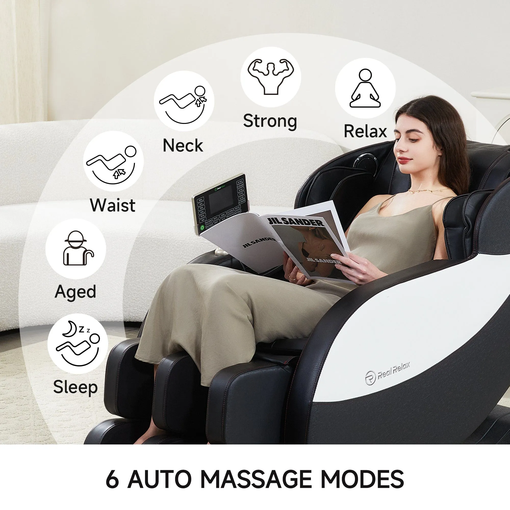 BS-09 Real Relax Zero Gravity Full Body Massage Chair Recliner with Heating and Foot Massage