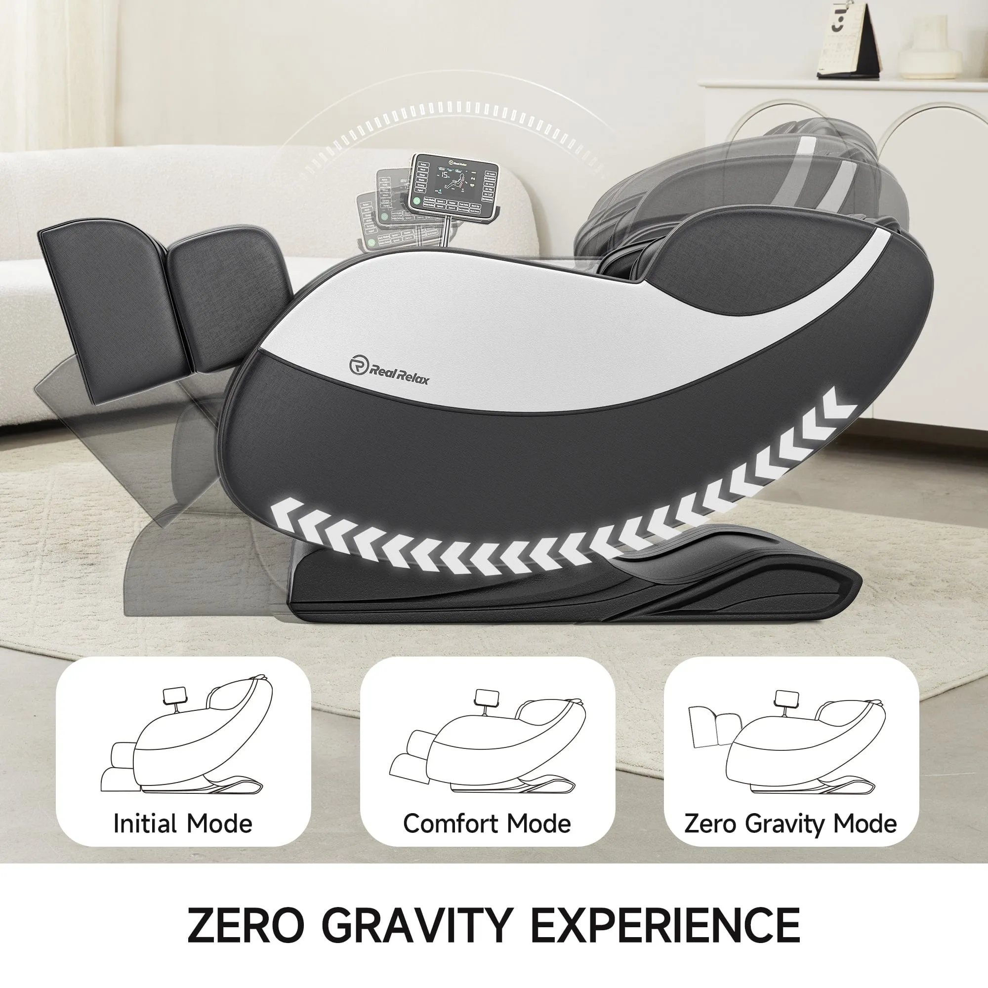 BS-09 Real Relax Zero Gravity Full Body Massage Chair Recliner with Heating and Foot Massage