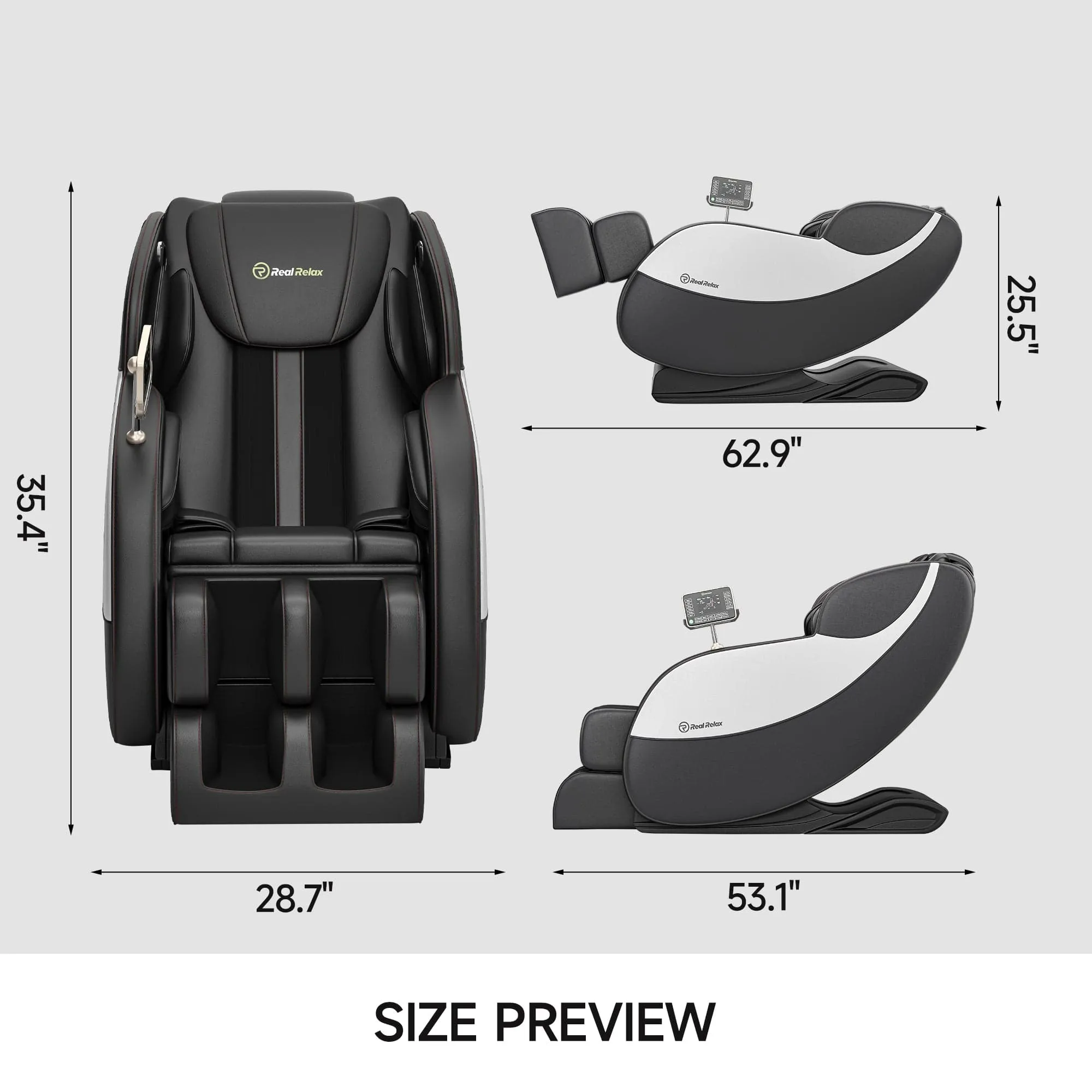 BS-09 Real Relax Zero Gravity Full Body Massage Chair Recliner with Heating and Foot Massage