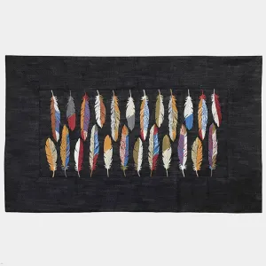 BZEN INDIGO DENIM FLOOR MAT- FEATHERS