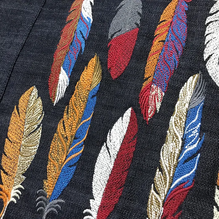 BZEN INDIGO DENIM FLOOR MAT- FEATHERS