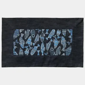 BZEN INDIGO DENIM FLOOR MAT- FISHES