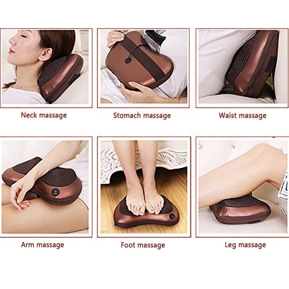 Car & Home Body Massage Pillow neck massager 2 in 1 Heating, Magnetic Massage cushion seat stress pain relief relax massage