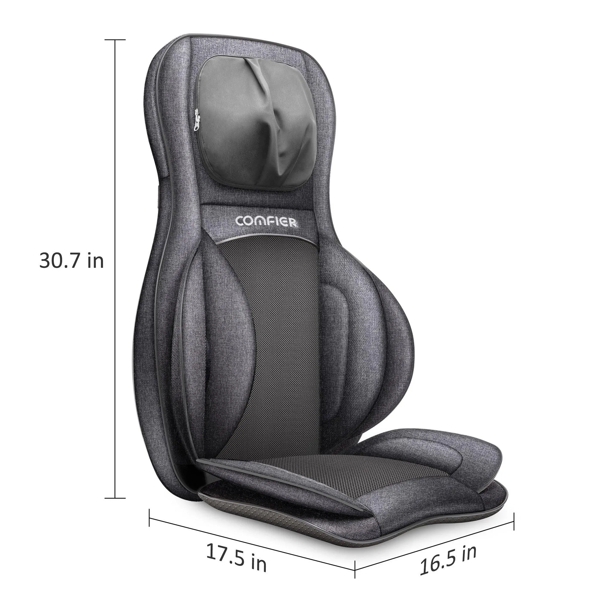 Comfier Shiatsu Neck & Back Massager with Heat, 2D/3D Kneading Massage Chair Full Body - 2309G