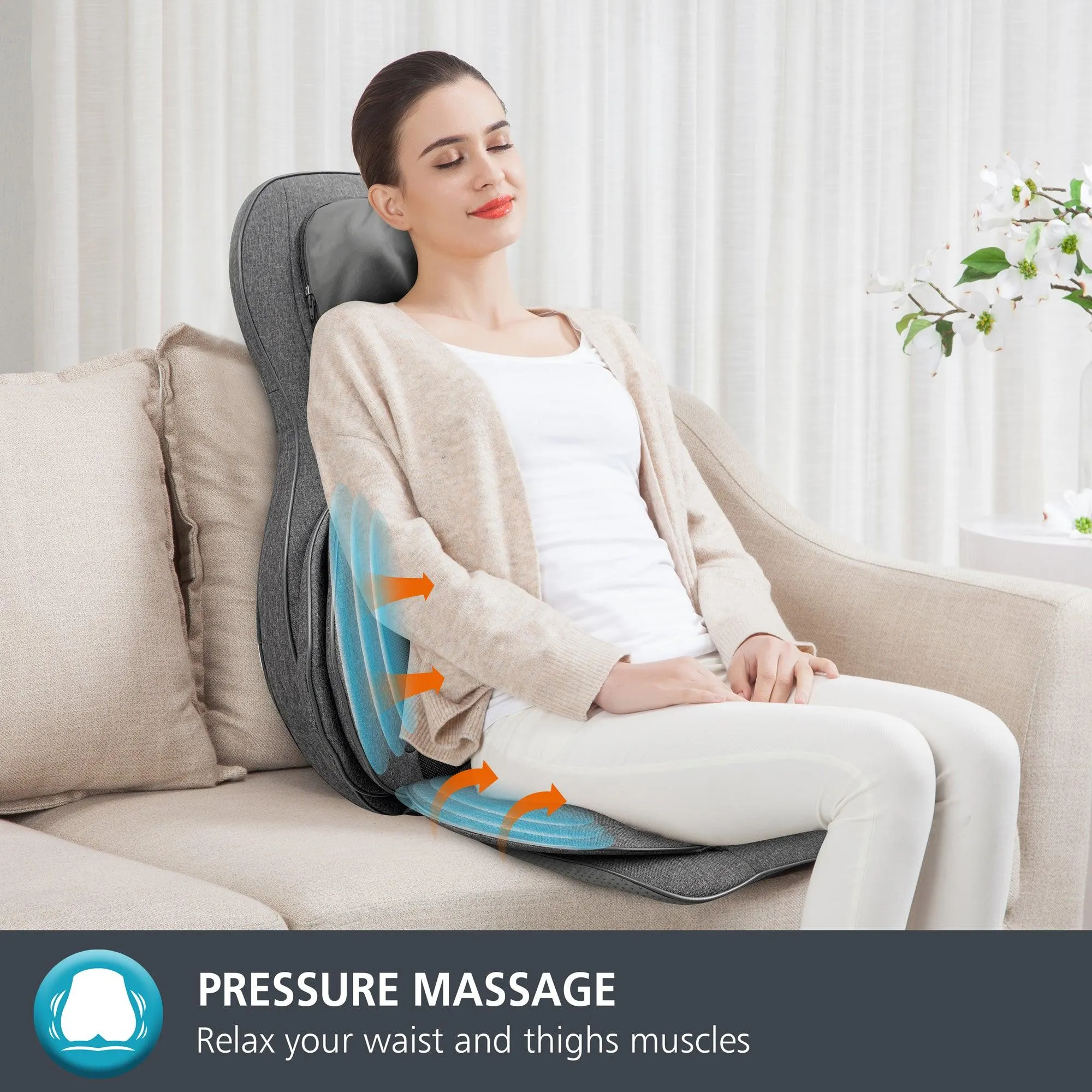 Comfier Shiatsu Neck & Back Massager with Heat, 2D/3D Kneading Massage Chair Full Body - 2309G