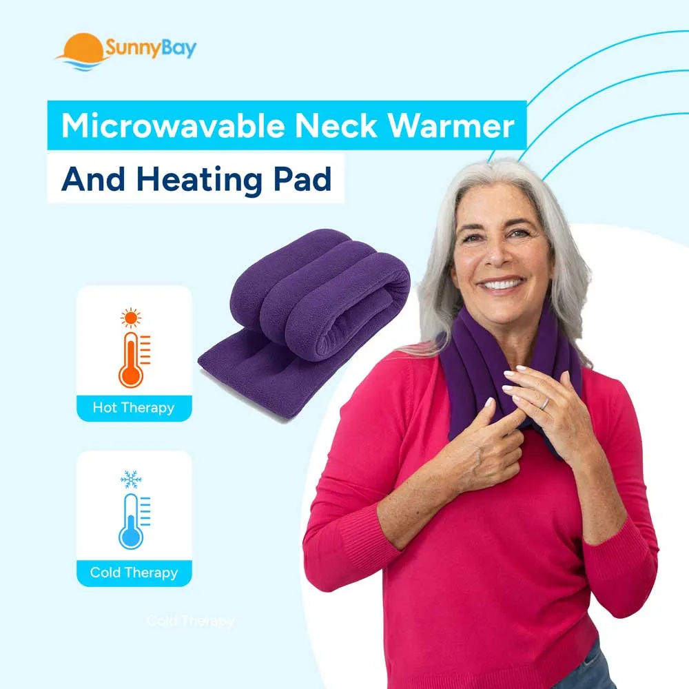 Cotton Microwavable Neck Heating Wrap, 6"x26", Purple