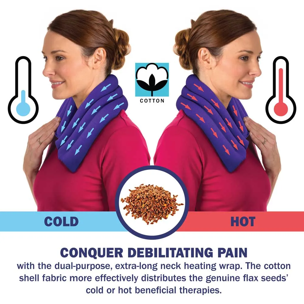 Cotton Microwavable Neck Heating Wrap, 6"x26", Purple