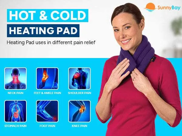 Cotton Microwavable Neck Heating Wrap, 6"x26", Purple