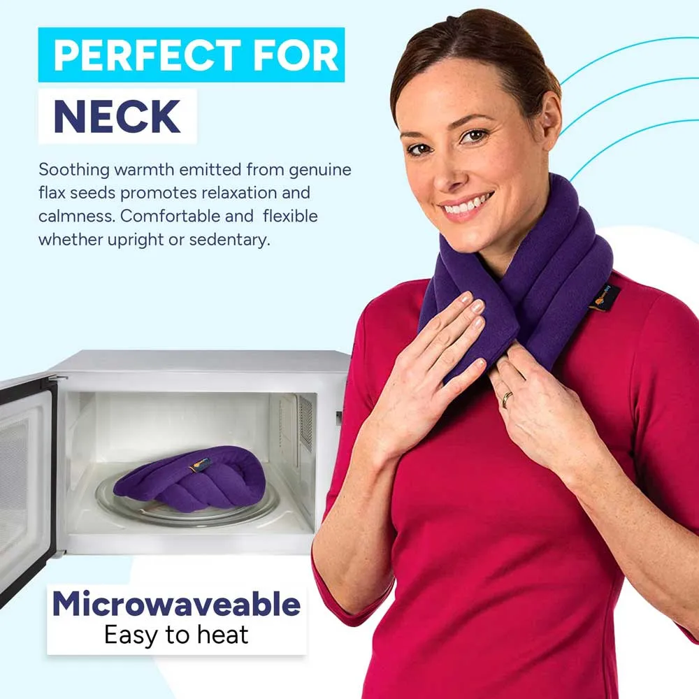 Cotton Microwavable Neck Heating Wrap, 6"x26", Purple