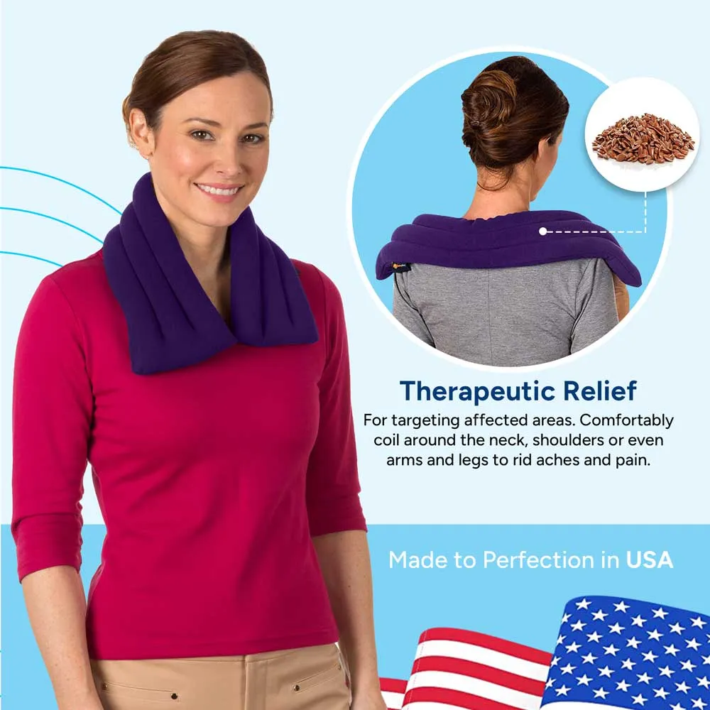 Cotton Microwavable Neck Heating Wrap, 6"x26", Purple