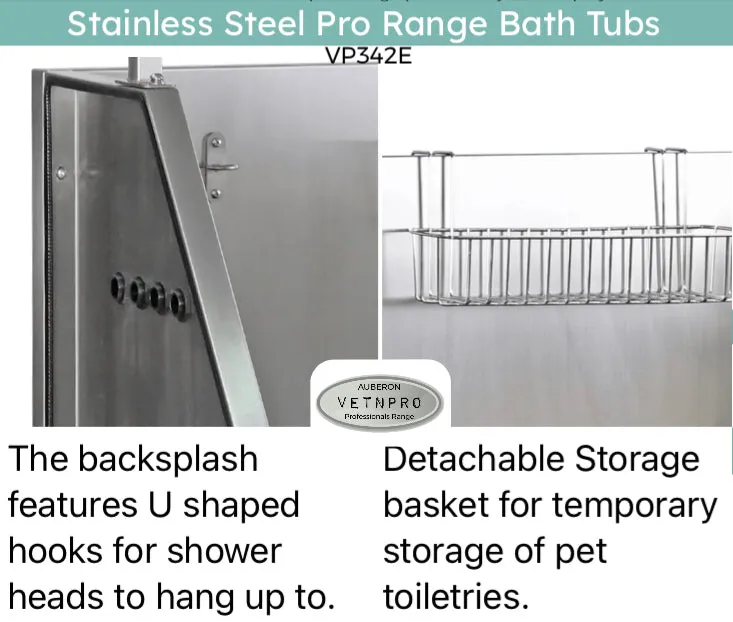 Dog grooming stainless steel pro range Bath Tub 130cm many features!