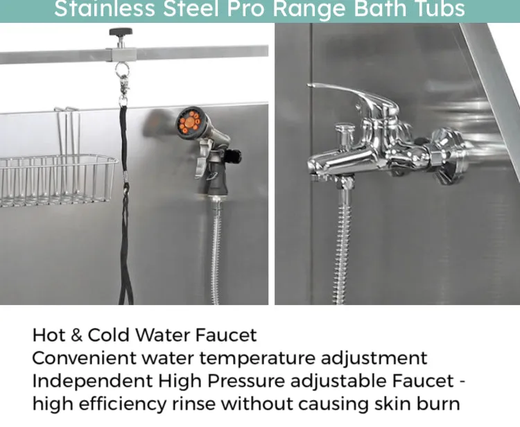 Dog grooming stainless steel pro range Bath Tub 130cm many features!