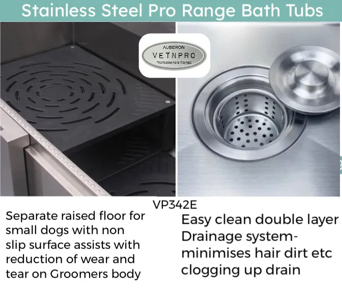 Dog grooming stainless steel pro range Bath Tub 130cm many features!