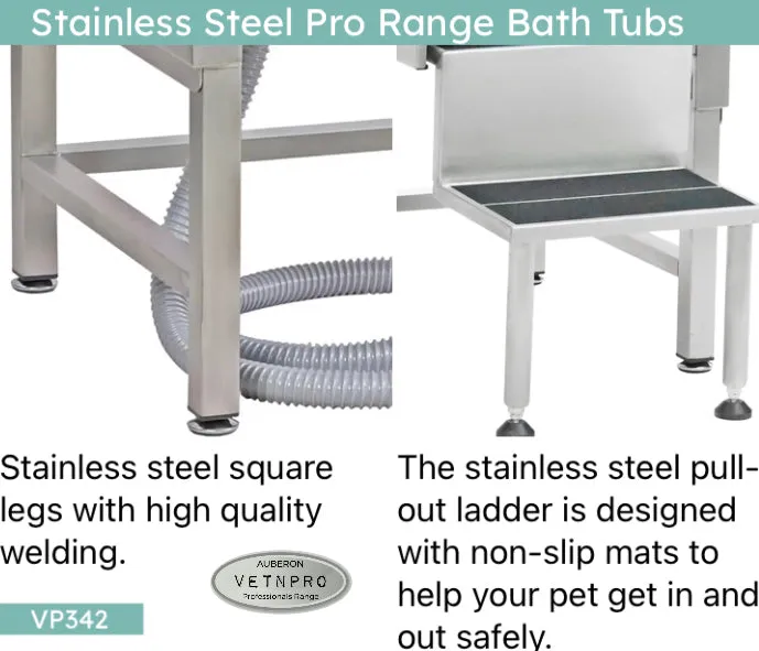 Dog grooming stainless steel pro range Bath Tub 130cm many features!