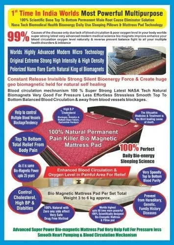 Foam Bio-Energy Foldable Magnetic Mattress (5 Feet X 6 Feet) With 2 Pillow Cover