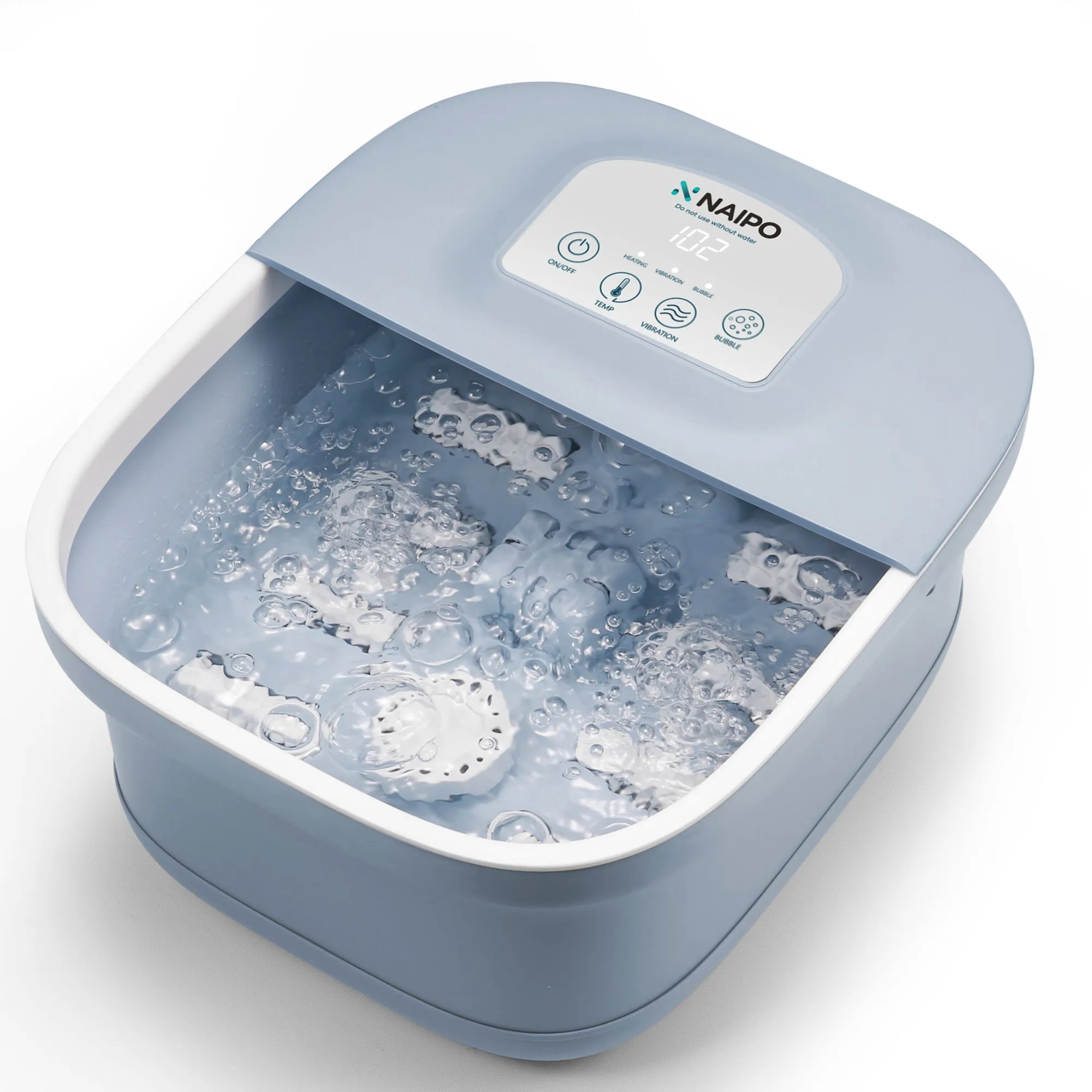 Foot Spa Bath Massager with Heat Bubbles Vibration 3 in 1 Function, 8 Masssage Rollers Soaker Digital Temperature Control Pedicure Tub Bath for Feet Home Use