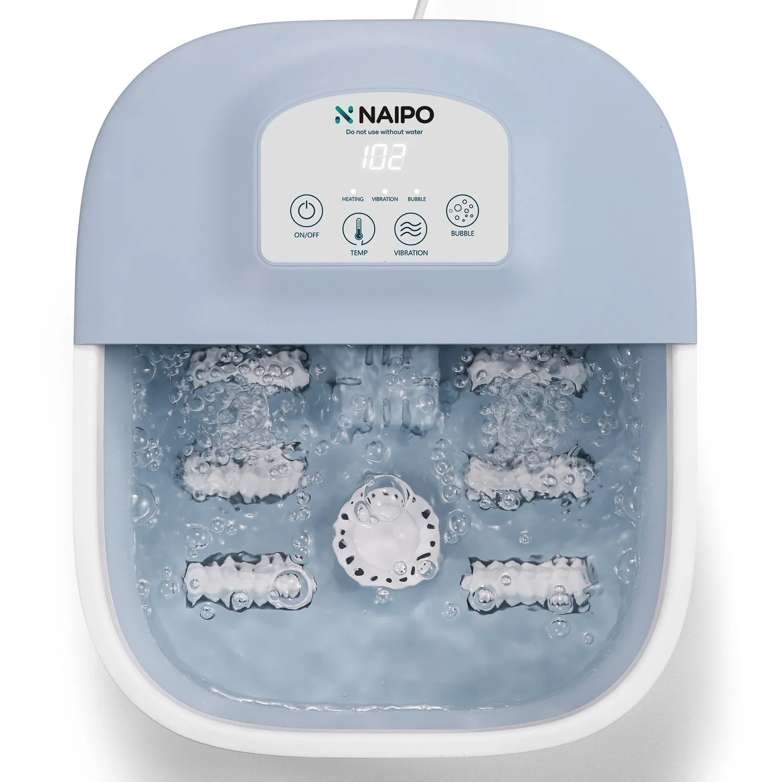 Foot Spa Bath Massager with Heat Bubbles Vibration 3 in 1 Function, 8 Masssage Rollers Soaker Digital Temperature Control Pedicure Tub Bath for Feet Home Use