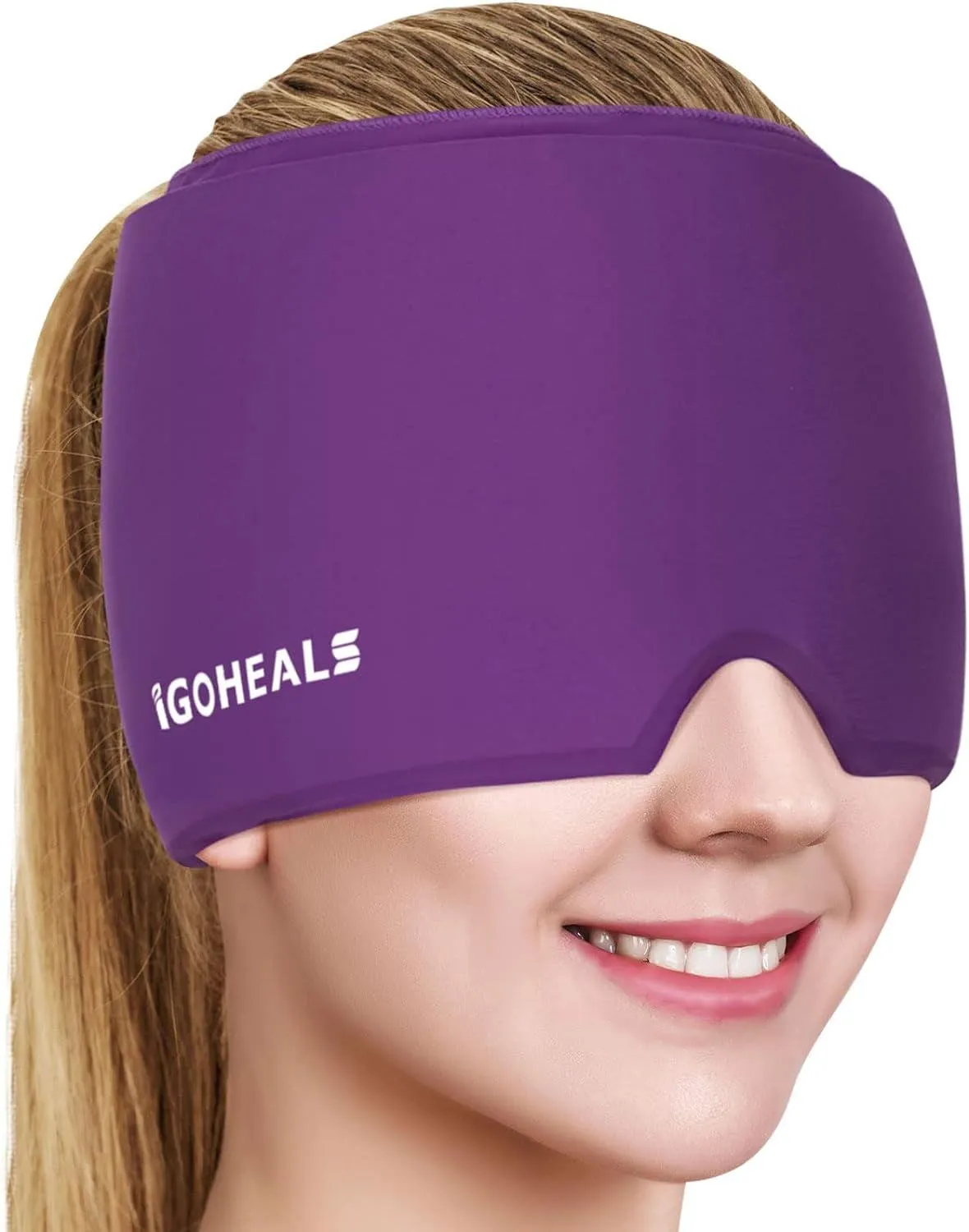 Headache Relief Hat with Cooling Ice Pack Mask