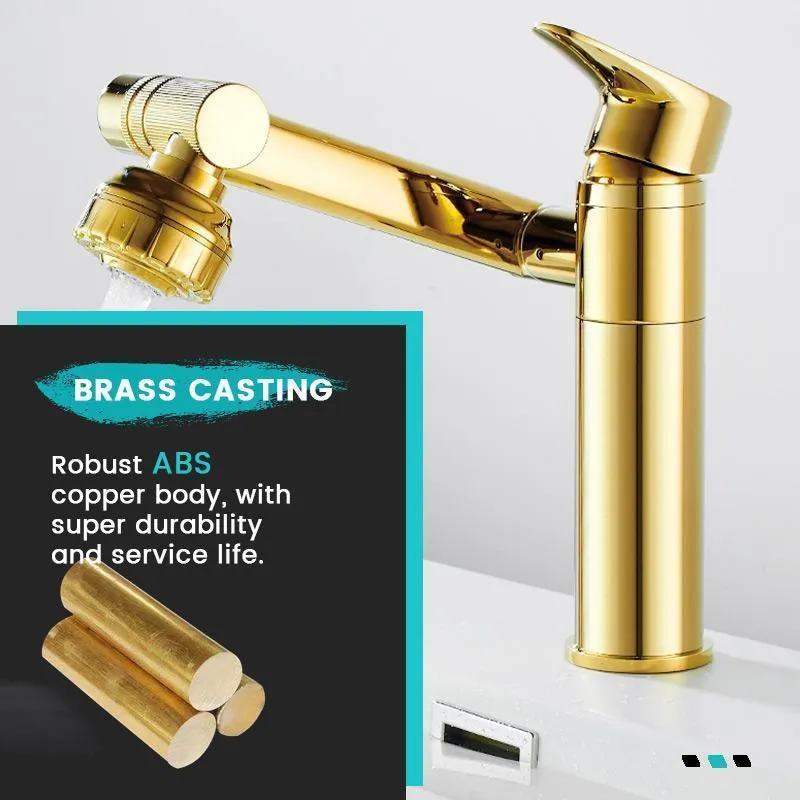 HOT SALESingle Hole Hot And Cold Water Faucet Universal Swivel Basin Faucet