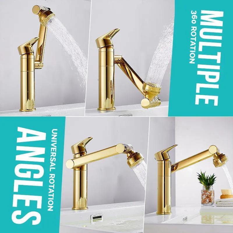 HOT SALESingle Hole Hot And Cold Water Faucet Universal Swivel Basin Faucet