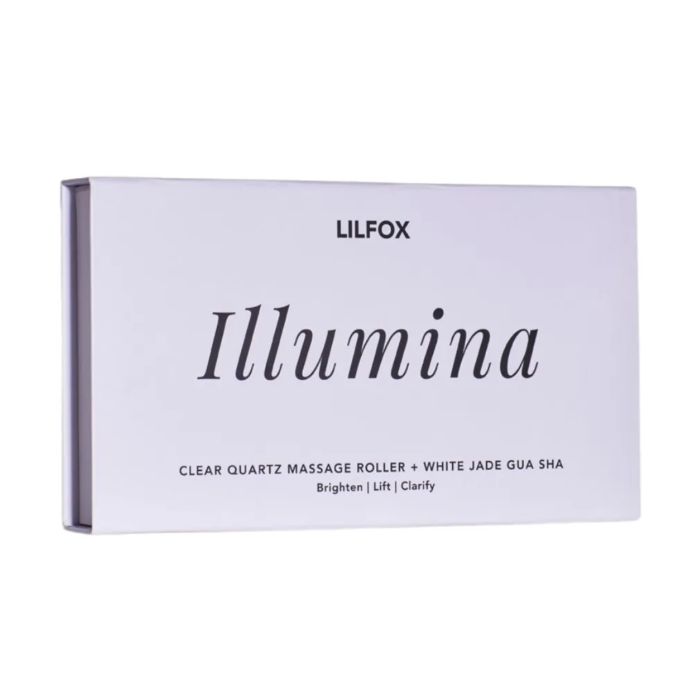 ILLUMINA Clear Quartz Massage Roller   White Jade Gua Sha