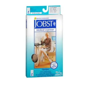 Jobst Opaque Compression Stockings 20-30 Closed Toe Knee Highs Beige Medium each By Jobst