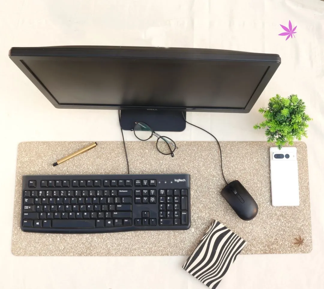 Long Rectangular Hemp Deskmat for Work Space